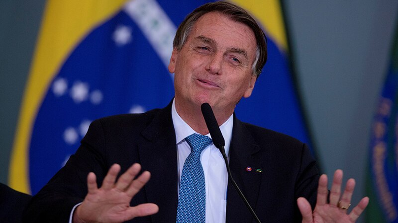 El presidente de Brasil, Jair Bolsonaro, pronuncia un discurso.