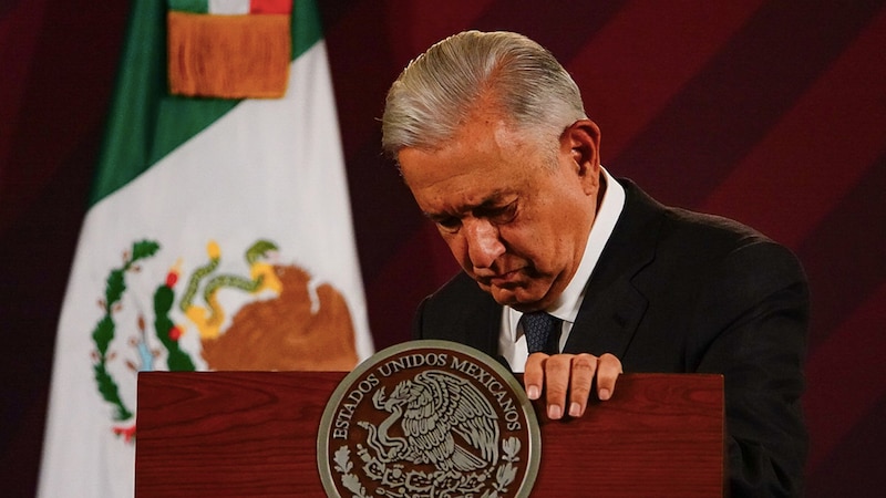 El presidente Andrés Manuel López Obrador durante una conferencia de prensa.