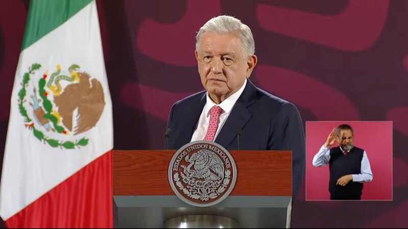 El presidente Andrés Manuel López Obrador da un discurso.