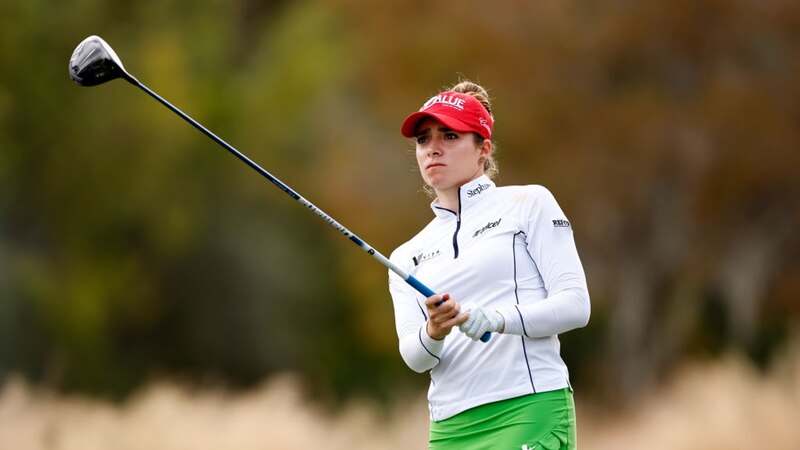 La golfista profesional española Carlota Ciganda en acción durante un torneo.