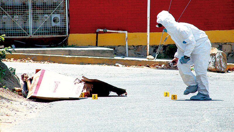 Levantamiento de un cadáver en la vía pública