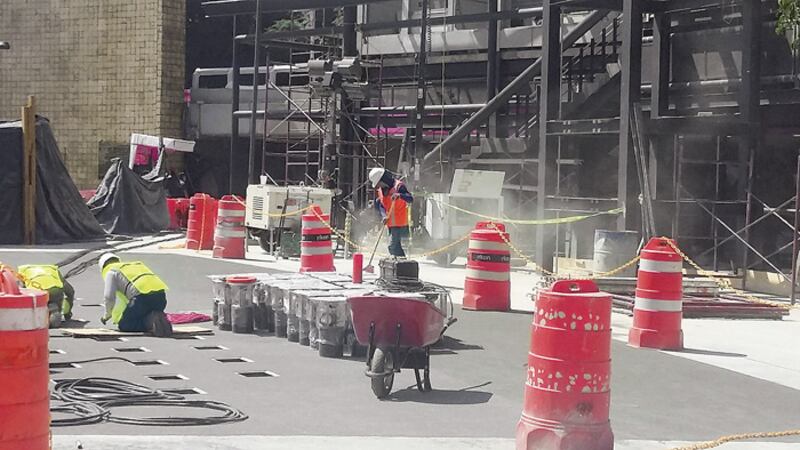 Trabajadores de la construcción en una obra