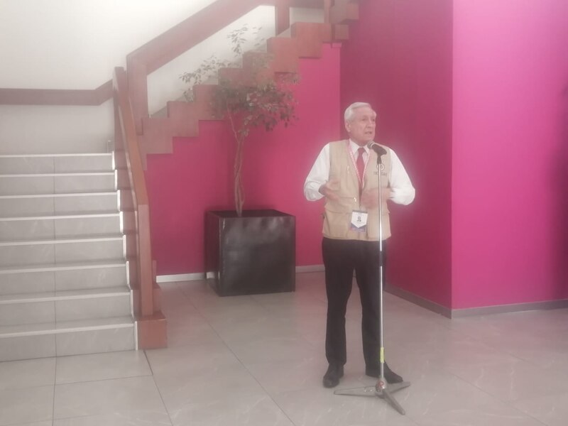 El presidente de México, Andrés Manuel López Obrador, da un discurso en un evento público.