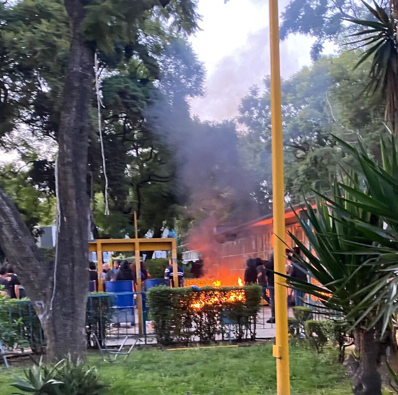 Incendio en un parque de diversiones