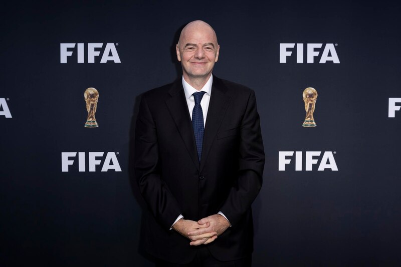 El presidente de la FIFA, Gianni Infantino, en la ceremonia del premio The Best 2016