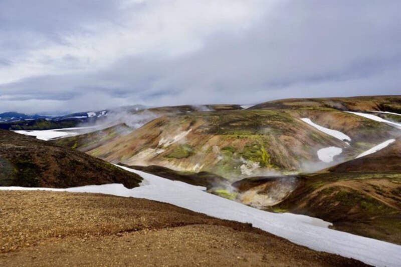 Paisaje volcánico en Islandia