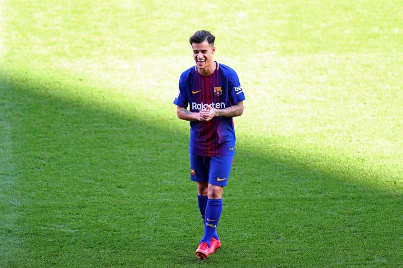 Coutinho celebra la victoria del Barcelona