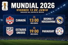 Mundial 2026: partidos y horarios de hoy, viernes 12 de junio