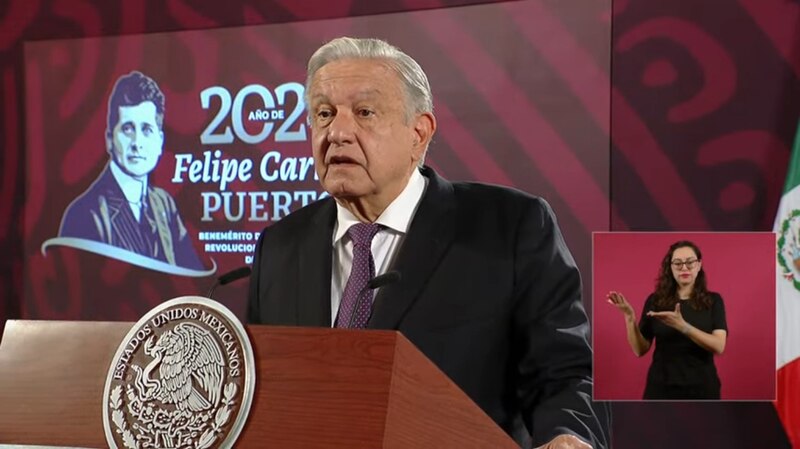 El presidente Andrés Manuel López Obrador durante su discurso en el Zócalo de la Ciudad de México.