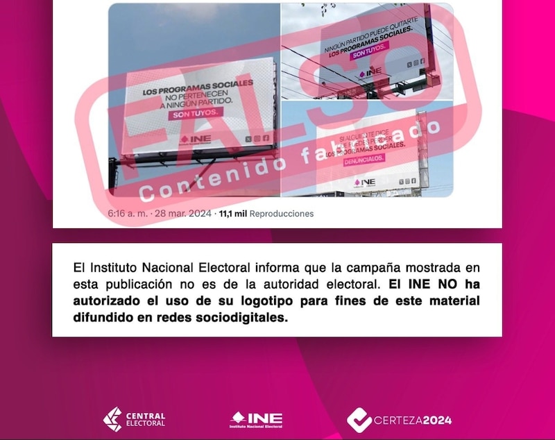 El INE informa que la campaña mostrada en esta publicación no es de la autoridad electoral