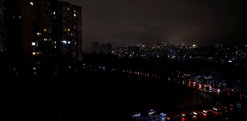 Kiev durante un apagón