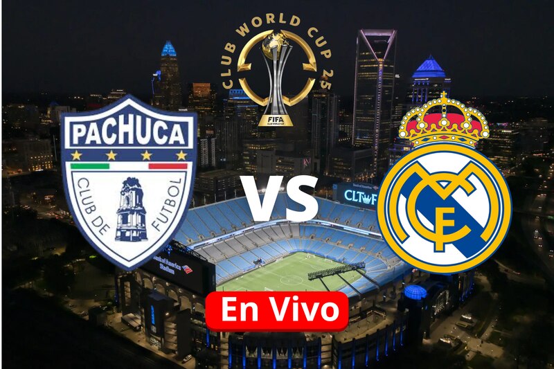 Sigue en vivo Real Madrid vs Pachuca este domingo 22 de junio a las 13:00 h CDMX en el Mundial de Clubes 2025 desde Charlotte. Conoce dónde verlo por DAZN, Canal 5 y TUDN, alineaciones, ausencias y claves del partido