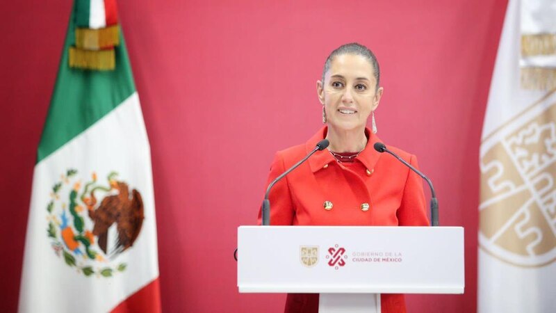 La Jefa de Gobierno de la Ciudad de México, Claudia Sheinbaum, da un discurso.