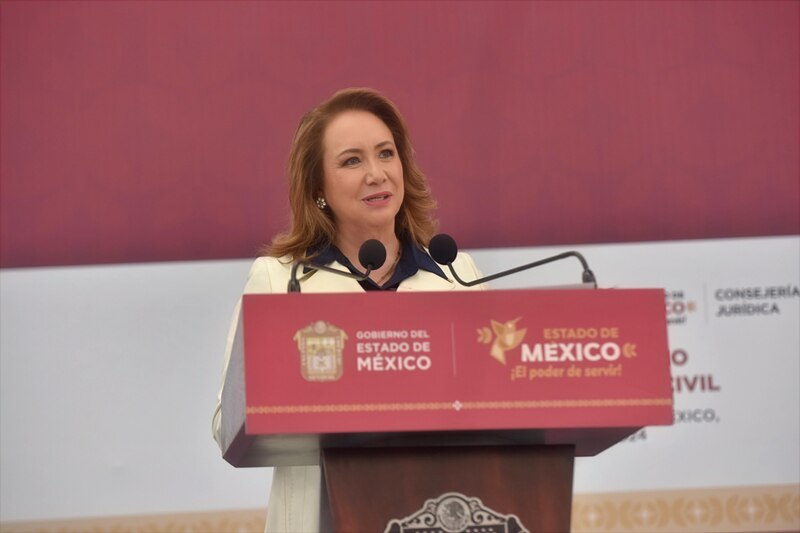 La Secretaria de Gobernación, Olga Sánchez Cordero, durante un evento en el Estado de México.