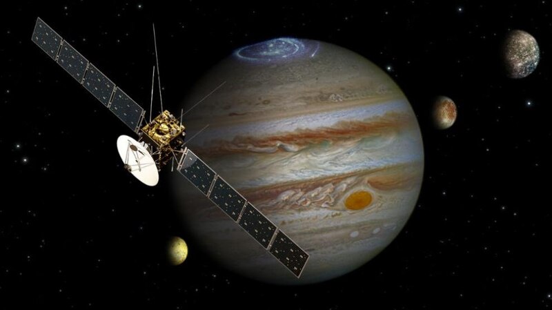 La sonda espacial Juno de la NASA orbita alrededor de Júpiter