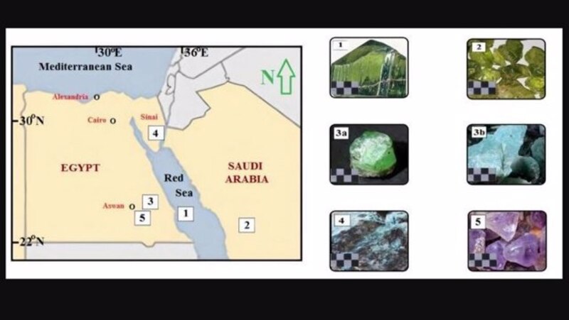 Mapa de los recursos minerales de Egipto