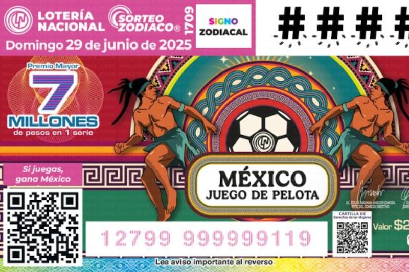 El torneo dominical de la Lotería Nacional regresa con un billete conmemorativo del juego de pelota ancestral prehispánico.