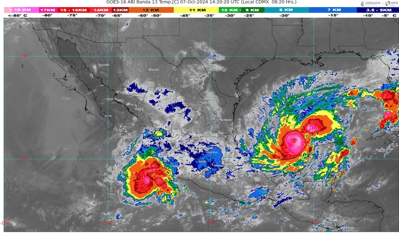 Imagen satelital de un huracán