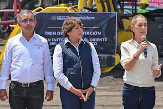 Claudia Sheinbaum y Delfina Gómez dan banderazo a rehabilitación de carreteras en el Oriente del Edomex