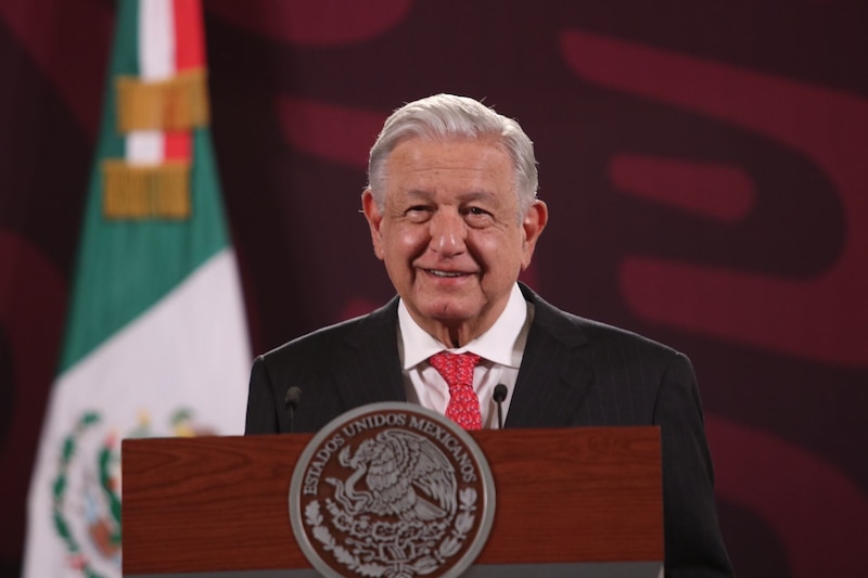 El presidente Andrés Manuel López Obrador durante una conferencia de prensa.