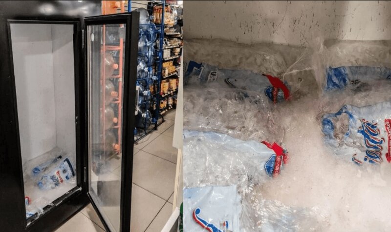 ¡Cuidado! Refrigerador con puerta de cristal transparente