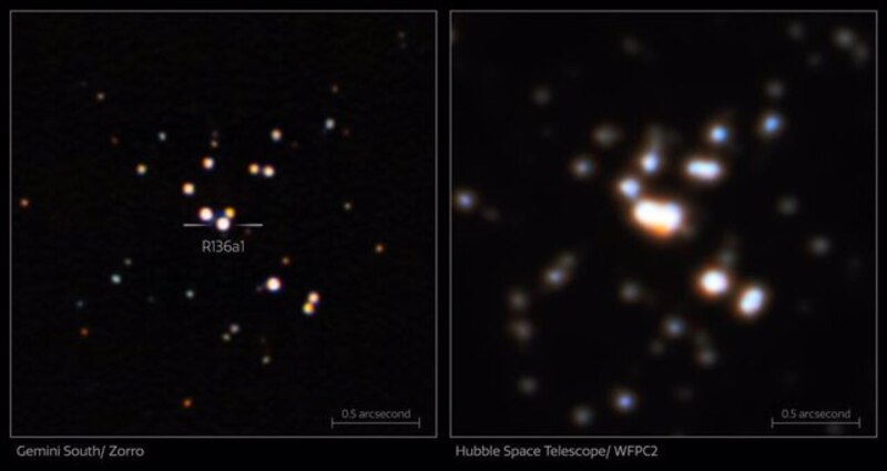 La galaxia R136a, una de las más masivas y luminosas del universo