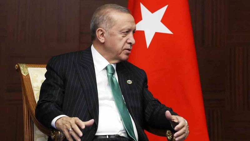 El presidente turco, Recep Tayyip Erdogan, pronuncia un discurso.