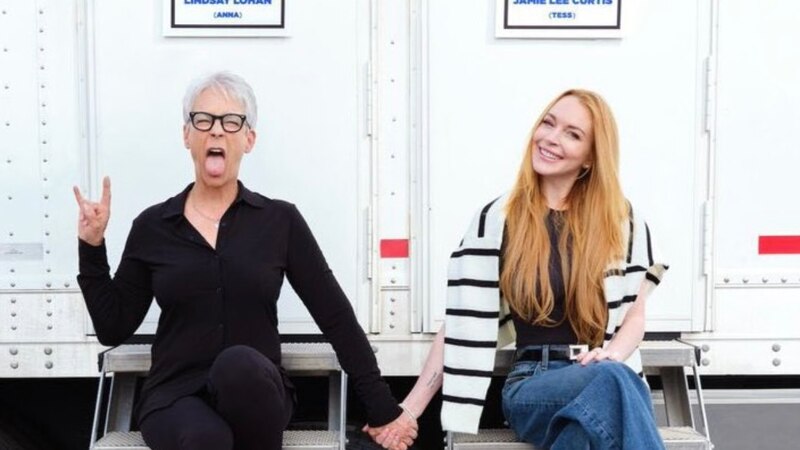 Jamie Lee Curtis y Lindsay Lohan juntas en el set de rodaje de 'Freaky Friday 2'