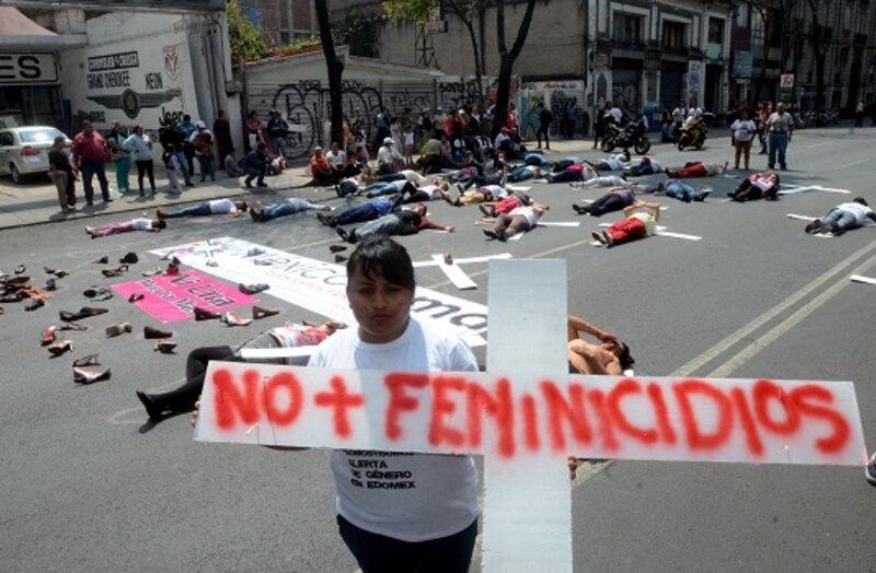 Protesta contra los feminicidios en México