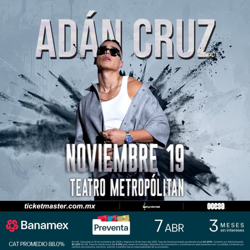 Adán Cruz en el Teatro Metropolitan el próximo 19 de noviembre