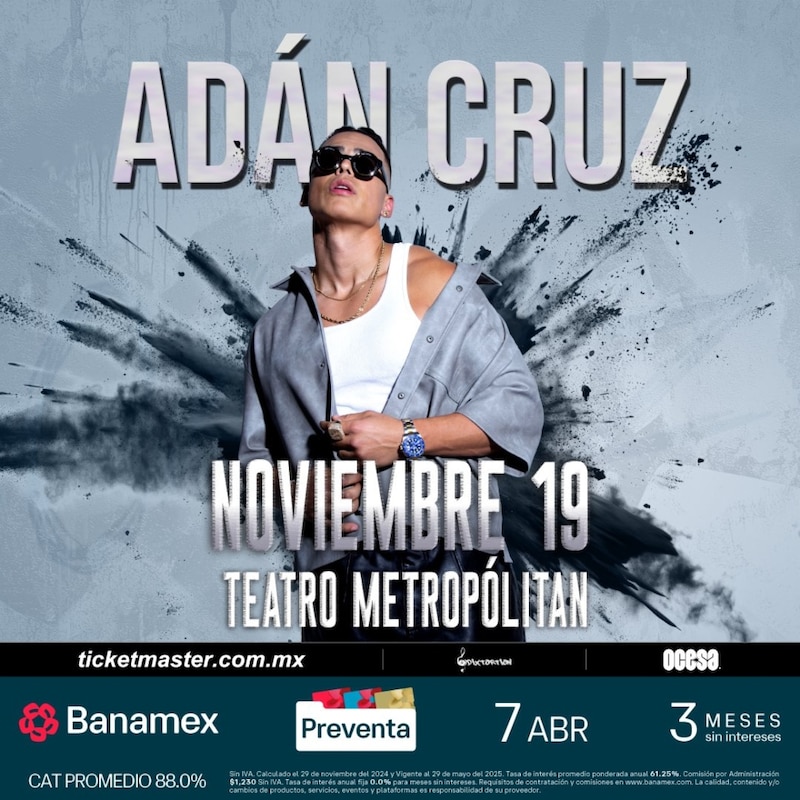 Adán Cruz en el Teatro Metropolitan el próximo 19 de noviembre