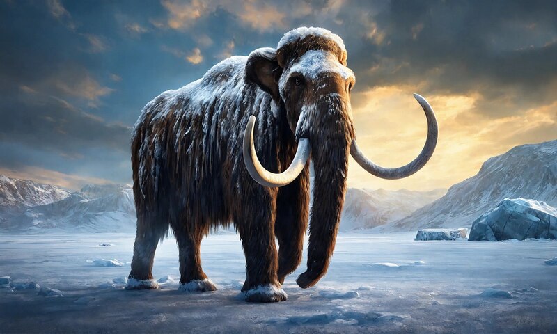 Mamut en la nieve