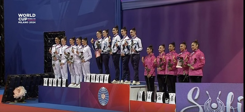 Podio de la Copa del Mundo de Gimnasia Rítmica