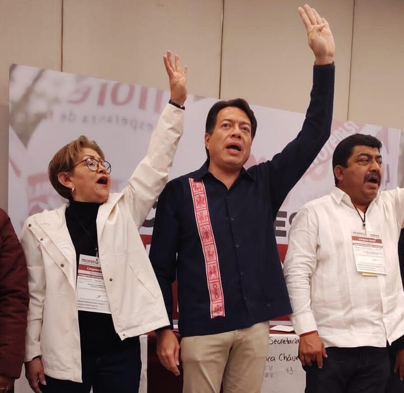 Mario Delgado, líder de Morena, durante un evento del partido.