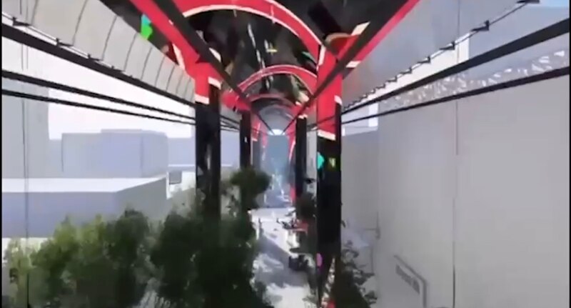 Una imagen conceptual de un posible futuro sistema de transporte público en la ciudad de Toronto.