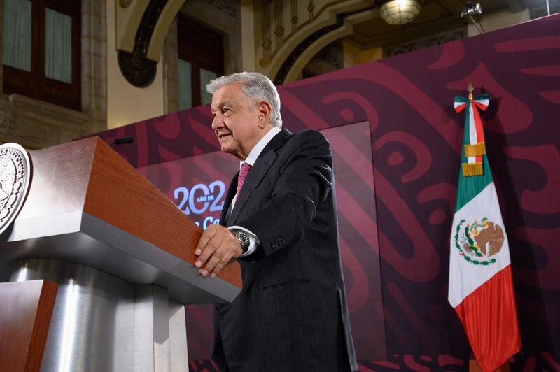 El presidente Andrés Manuel López Obrador da un discurso en la Ciudad de México