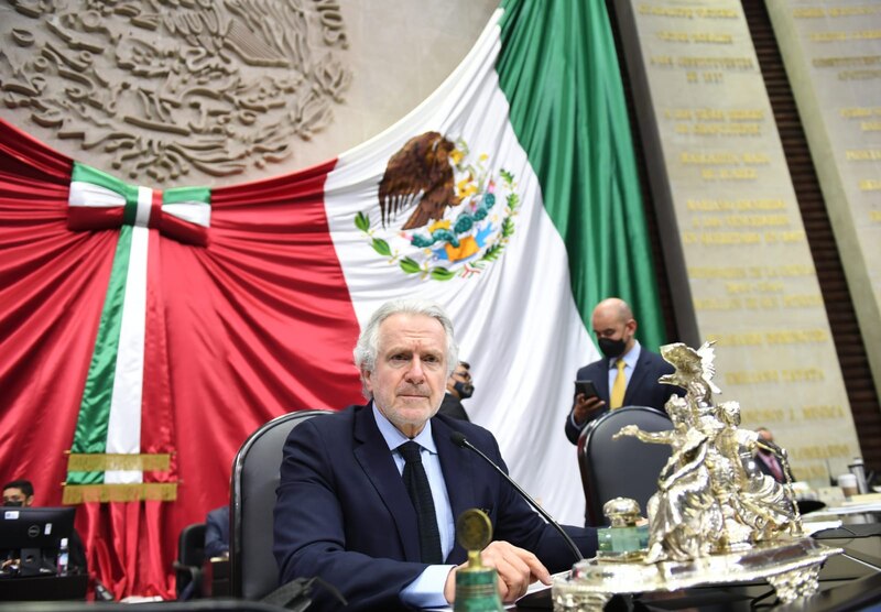 El presidente Andrés Manuel López Obrador durante una conferencia de prensa en el Palacio Nacional.