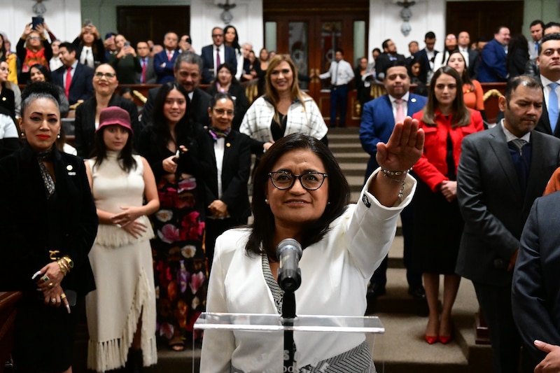 La ministra Yasmín Esquivel Mossa rinde protesta como nueva ministra de la Suprema Corte de Justicia de la Nación.