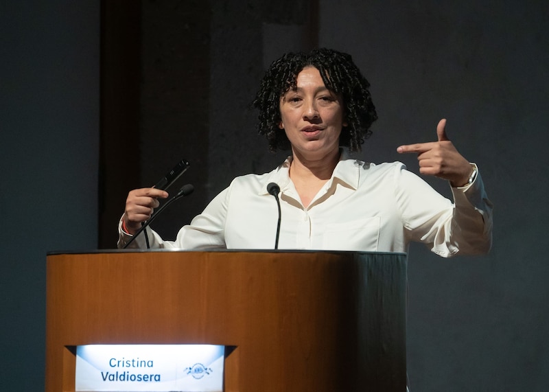 Cristina Valdivieso, directora de Google México, durante una conferencia.