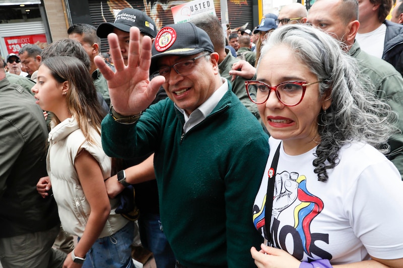 Lilian Tintori, esposa del líder opositor venezolano Leopoldo López, durante una protesta antigubernamental en Caracas