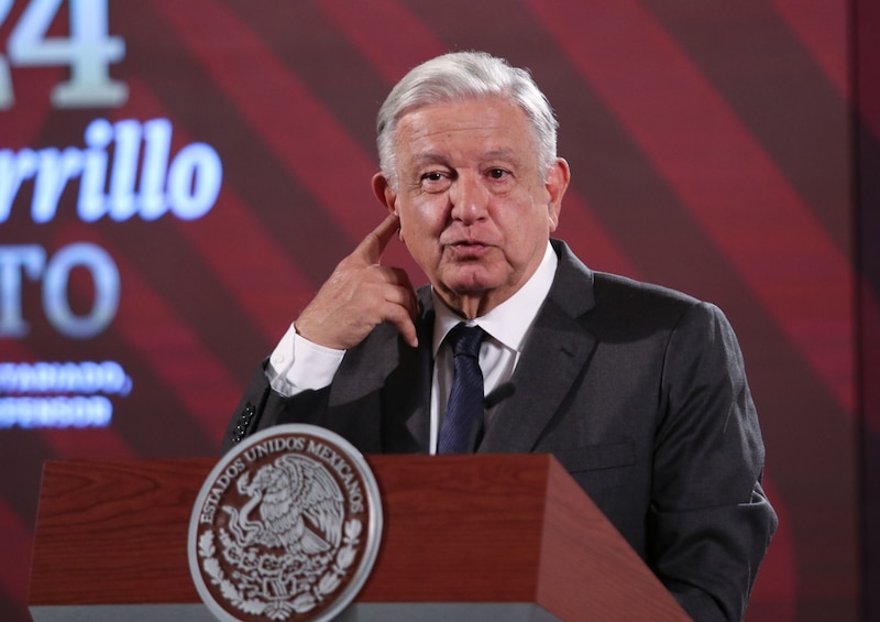 El presidente Andrés Manuel López Obrador durante una conferencia de prensa