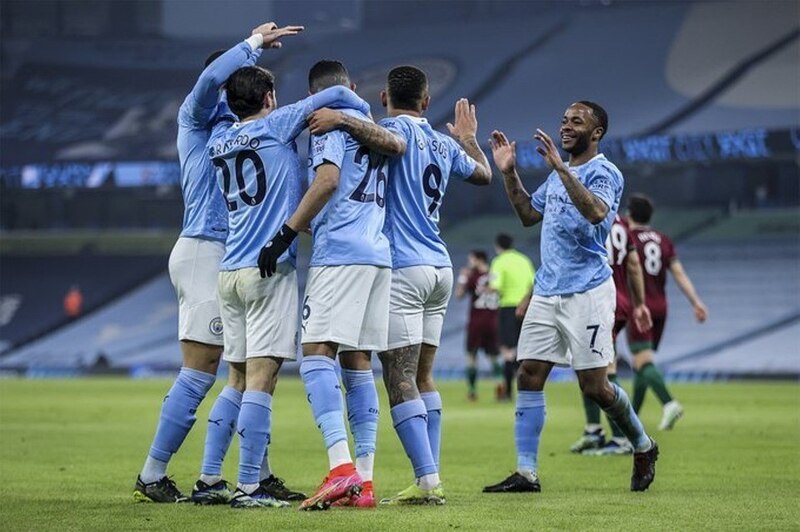 El Manchester City celebra su victoria en la Liga de Campeones