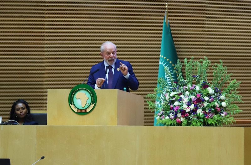 El presidente de la Unión Africana, Moussa Faki Mahamat, pronuncia un discurso ante la Asamblea General de la ONU.