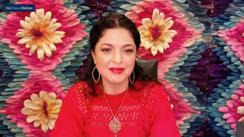 La actriz mexicana Yalitza Aparicio en una videollamada.
