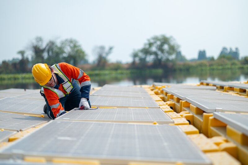 Instalación de paneles solares flotantes