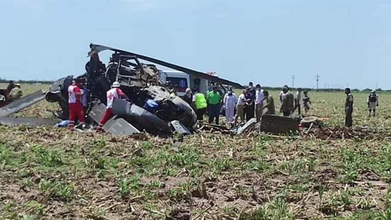 Accidente de helicóptero deja varios heridos
