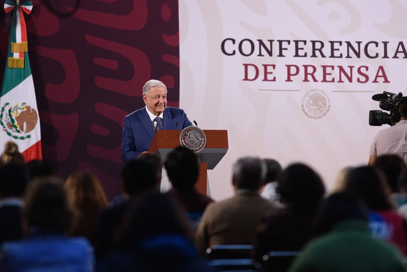 El presidente López Obrador da una conferencia de prensa