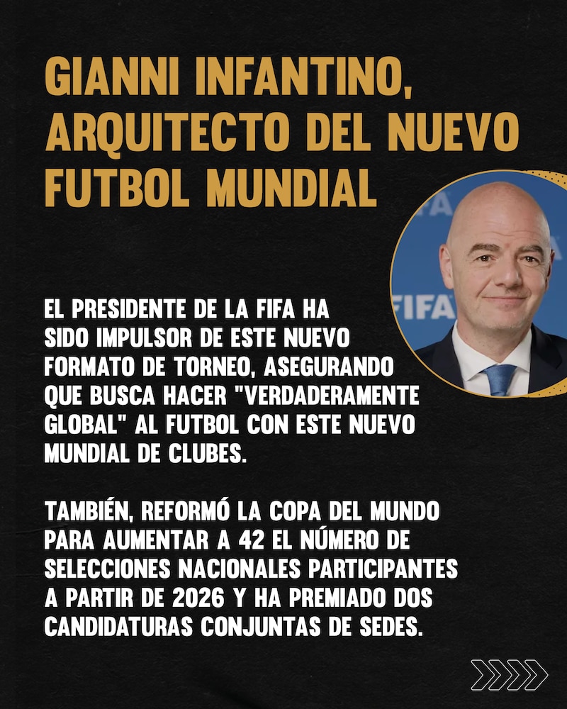 El presidente de la FIFA se ha empeñado en dejar un legado al futbol mundial con este nuevo Mundial de Clubes y con la ampliación de cupos para la Copa del Mundo de Selecciones a partir de 2026.