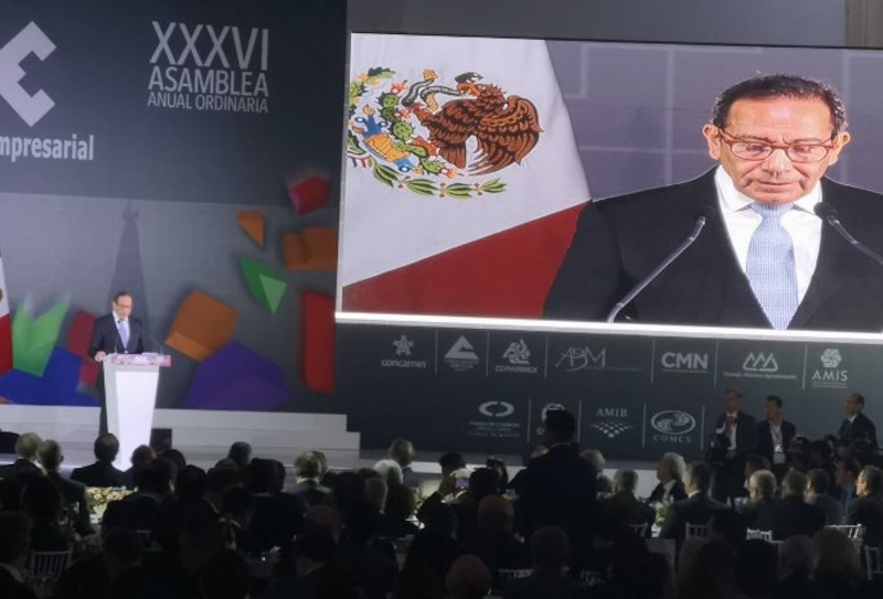 El presidente de México, Andrés Manuel López Obrador, pronuncia un discurso ante la Confederación Patronal de la República Mexicana (Coparmex).