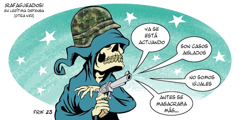 ¡Cuidado! Militares disparando